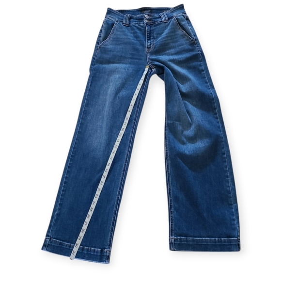 Judy Blue Mid Rise Trouser Wide Leg Jeans Medium Wash Blue - Picture 16 of 17